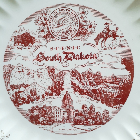 VTG Scenic South Dakota Souvenir Decorative Plate - Picture 3 of 8